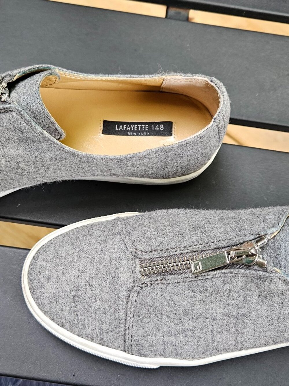 LAFAYETTE148 'Bade' Grey Cashmere Sneakers